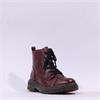 Rieker Laced Biker Boot With Side Zip - Wine Leather